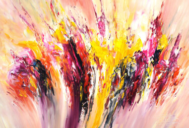 Painting titled "Yellow Magenta Blac…" by Peter Nottrott, Original Artwork, Acrylic