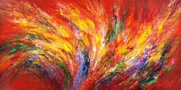 Peinture intitulée "Red Energy XXL 1" par Peter Nottrott, Œuvre d'art originale, Acrylique