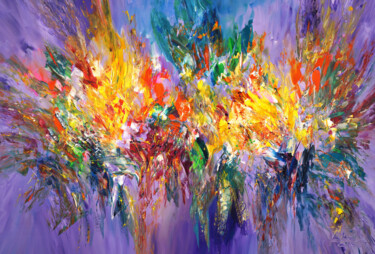 Peinture intitulée "Violet Symphony XL 1" par Peter Nottrott, Œuvre d'art originale, Acrylique