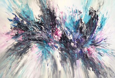 Malerei mit dem Titel "Lavender Turquoise…" von Peter Nottrott, Original-Kunstwerk, Acryl