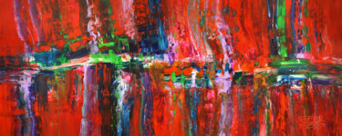 Картина под названием "Slim: Deep Red Abst…" - Peter Nottrott, Подлинное произведение искусства, Акрил