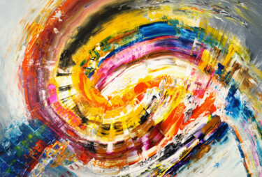 Peinture intitulée "Vibrant Circle XL 1" par Peter Nottrott, Œuvre d'art originale, Acrylique