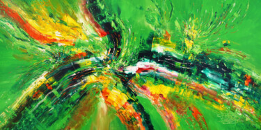 Painting titled "Green Summer Days X…" by Peter Nottrott, Original Artwork, Acrylic