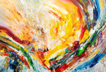 Painting titled "Vibrant Energy XL 1" by Peter Nottrott, Original Artwork, Acrylic
