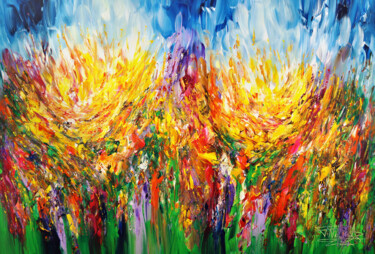 Malerei mit dem Titel "Sunny Summer Day XL…" von Peter Nottrott, Original-Kunstwerk, Acryl