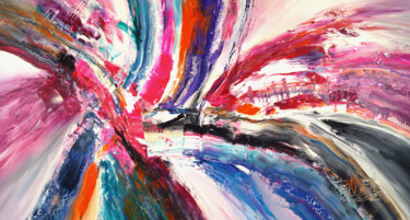 Painting titled "Anthracite Magenta…" by Peter Nottrott, Original Artwork, Acrylic