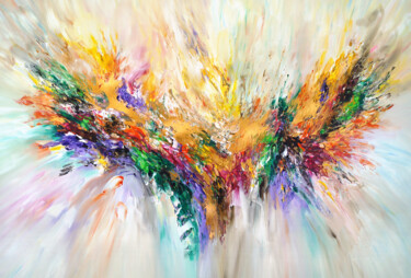 Peinture intitulée "Golden Wings XL 1" par Peter Nottrott, Œuvre d'art originale, Acrylique