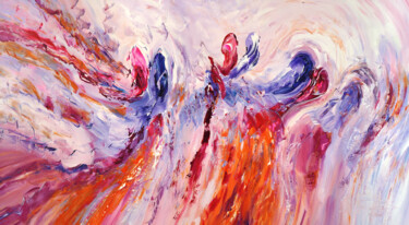 Painting titled "Magenta Abstraction…" by Peter Nottrott, Original Artwork, Acrylic