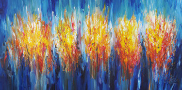 Peinture intitulée "Blue Symphony XXL 4" par Peter Nottrott, Œuvre d'art originale, Acrylique