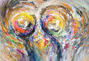 Картина под названием "Vibrant Circles XL 3" - Peter Nottrott, Подлинное произведение искусства, Акрил