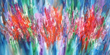 Painting titled "Purple Pink Flowery…" by Peter Nottrott, Original Artwork, Acrylic