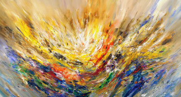 Картина под названием "Yellow Wing L 1" - Peter Nottrott, Подлинное произведение искусства, Акрил