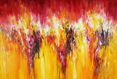 Pittura intitolato "Yellow Red Energy X…" da Peter Nottrott, Opera d'arte originale, Acrilico