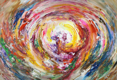 Картина под названием "Vibrant Circle XL 3" - Peter Nottrott, Подлинное произведение искусства, Акрил