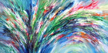 Peinture intitulée "Blue And Green XXL 2" par Peter Nottrott, Œuvre d'art originale, Acrylique