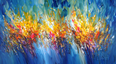 Peinture intitulée "Blue Symphony L 3" par Peter Nottrott, Œuvre d'art originale, Acrylique