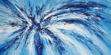 Painting titled "Blue Impression XXL…" by Peter Nottrott, Original Artwork, Acrylic