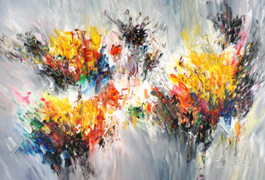 Painting titled "Vibrant Ensemble XL…" by Peter Nottrott, Original Artwork, Acrylic