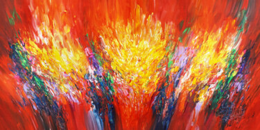 Peinture intitulée "Red Energy XXL 2" par Peter Nottrott, Œuvre d'art originale, Acrylique