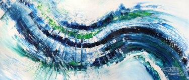 Malerei mit dem Titel "Slim: Turquoise Blu…" von Peter Nottrott, Original-Kunstwerk, Acryl
