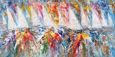 Painting titled "Summer Sailing Rega…" by Peter Nottrott, Original Artwork, Acrylic