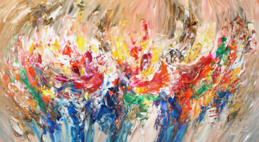 Painting titled "Vibrant Symphony L 1" by Peter Nottrott, Original Artwork, Acrylic
