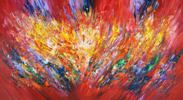 Malarstwo zatytułowany „Red Energy L 3” autorstwa Peter Nottrott, Oryginalna praca, Akryl