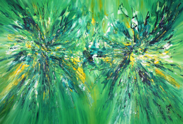 Pittura intitolato "Green Energy XL 3" da Peter Nottrott, Opera d'arte originale, Acrilico