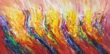 Картина под названием "Red Energy Waves XX…" - Peter Nottrott, Подлинное произведение искусства, Акрил