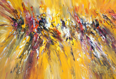 Painting titled "Yellow Energy XL 1" by Peter Nottrott, Original Artwork, Acrylic