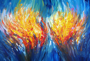 Painting titled "Blue Symphony XL 10" by Peter Nottrott, Original Artwork, Acrylic