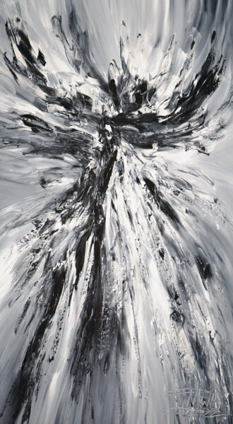 Peinture intitulée "Black And White Ene…" par Peter Nottrott, Œuvre d'art originale, Acrylique