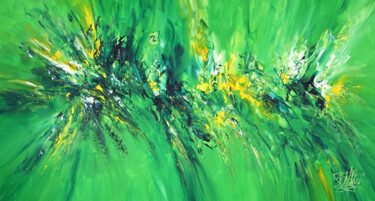 Painting titled "Green Adventure L 5" by Peter Nottrott, Original Artwork, Acrylic