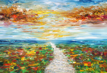 Painting titled "Beautiful Autumn La…" by Peter Nottrott, Original Artwork, Acrylic