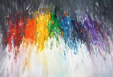 「Like A Rainbow XL 3」というタイトルの絵画 Peter Nottrottによって, オリジナルのアートワーク, アクリル