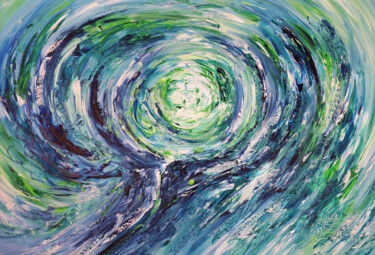 Malerei mit dem Titel "Underwater Daylight…" von Peter Nottrott, Original-Kunstwerk, Acryl