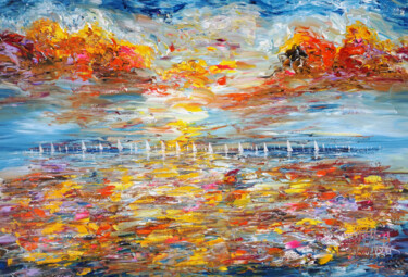 Картина под названием "Seascape Sailing Im…" - Peter Nottrott, Подлинное произведение искусства, Акрил