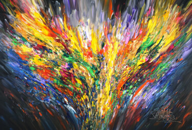 Peinture intitulée "Positive Energy Bla…" par Peter Nottrott, Œuvre d'art originale, Acrylique