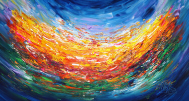 Malerei mit dem Titel "Hot Summer Wind L 3" von Peter Nottrott, Original-Kunstwerk, Acryl