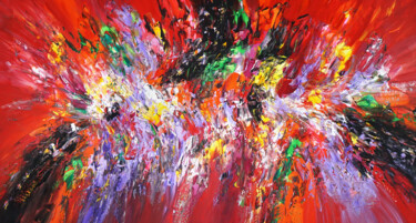 Картина под названием "Red Daydream L 5" - Peter Nottrott, Подлинное произведение искусства, Акрил