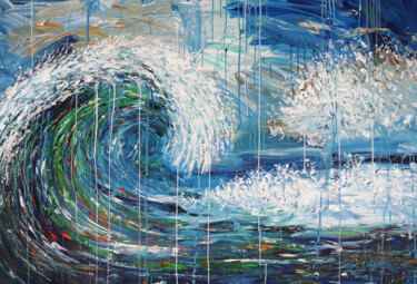 Pittura intitolato "Ocean Waves XL 1" da Peter Nottrott, Opera d'arte originale, Acrilico