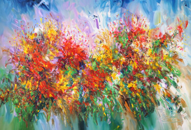 Peinture intitulée "Floral Summer Day X…" par Peter Nottrott, Œuvre d'art originale, Acrylique