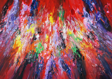 Malarstwo zatytułowany „Red Daydream M 2” autorstwa Peter Nottrott, Oryginalna praca, Akryl