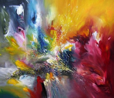 Painting titled "Frenzy 1" by Peter Nottrott, Original Artwork, Oil