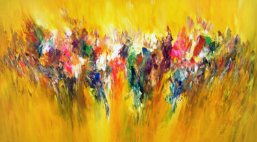Painting titled "Yellow Dreamworld X…" by Peter Nottrott, Original Artwork, Acrylic