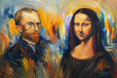 Pintura intitulada "Vincent Meets Mona…" por Peter Nottrott, Obras de arte originais, Acrílico