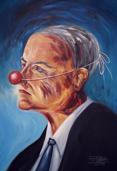 Pittura intitolato "Faces: Red Nose Bus…" da Peter Nottrott, Opera d'arte originale, Acrilico