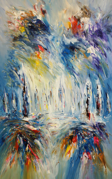 Painting titled "Sailing Boats M 2" by Peter Nottrott, Original Artwork, Acrylic