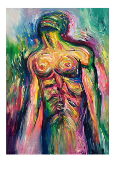 Painting titled "Nude: Break Free 1" by Peter Nottrott, Original Artwork, Acrylic