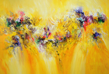 Pintura intitulada "Yellow Dreamworld X…" por Peter Nottrott, Obras de arte originais, Acrílico